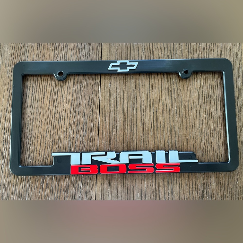 Chevy Trail Boss license plate cover